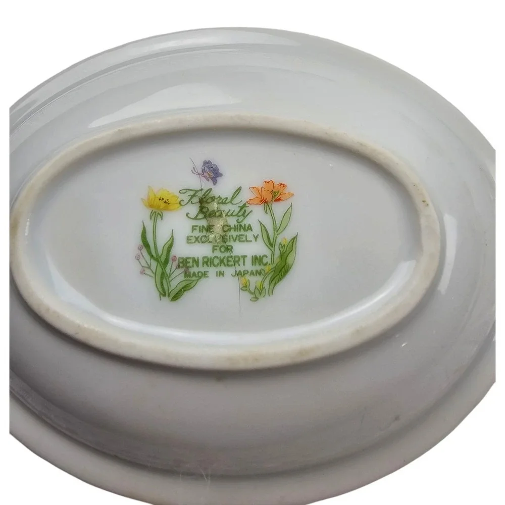 Vintage Day Lily Seymour Manning Fine China Soap Dish Floral